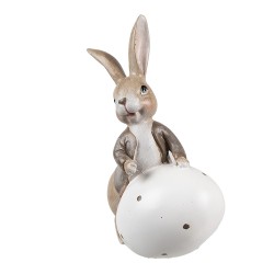 Clayre & Eef Statuetta decorativa Coniglio 17 cm Beige Plastica