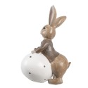 Clayre & Eef Dekorationsfigur Kaninchen 17 cm Beige Kunststoff
