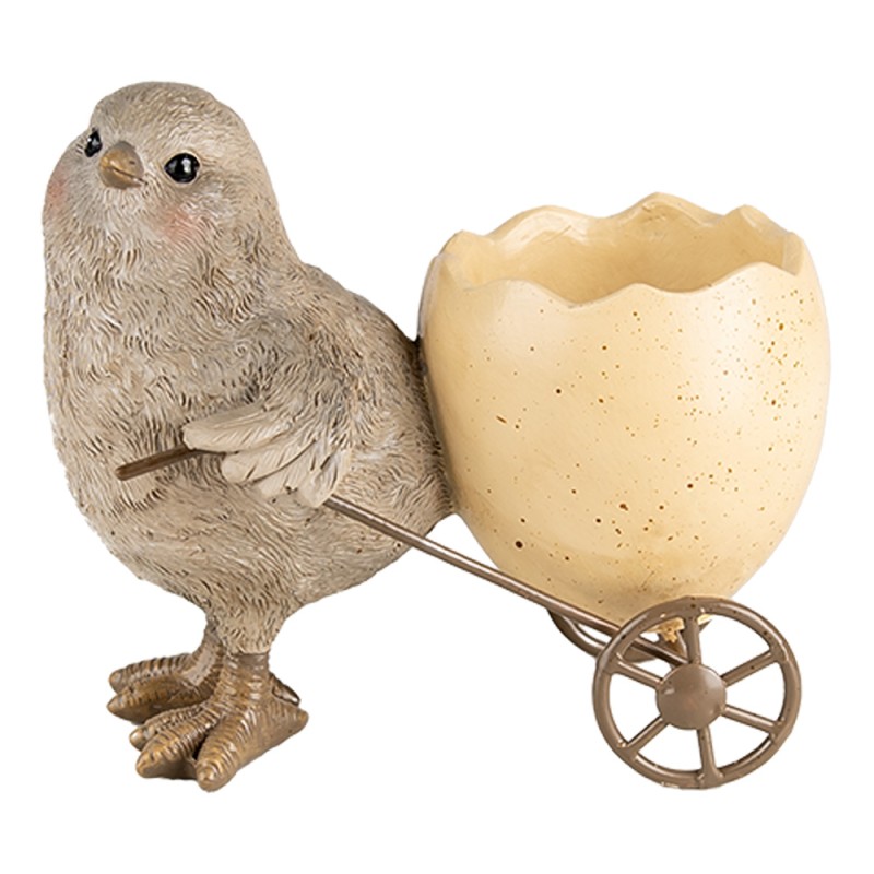 Clayre & Eef Decorative Figurine Chick 13x7x11 cm Grey Plastic
