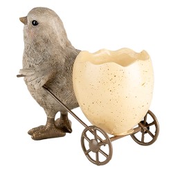 Clayre & Eef Decorative Figurine Chick 13x7x11 cm Grey Plastic