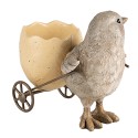 Clayre & Eef Decorative Figurine Chick 13x7x11 cm Grey Plastic