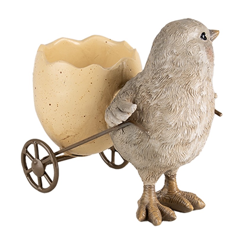 Clayre & Eef Decorative Figurine Chick 13x7x11 cm Grey Plastic