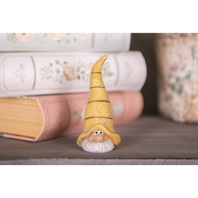 Clayre & Eef Decorative Figurine Gnome 4x4x8 cm Yellow Plastic
