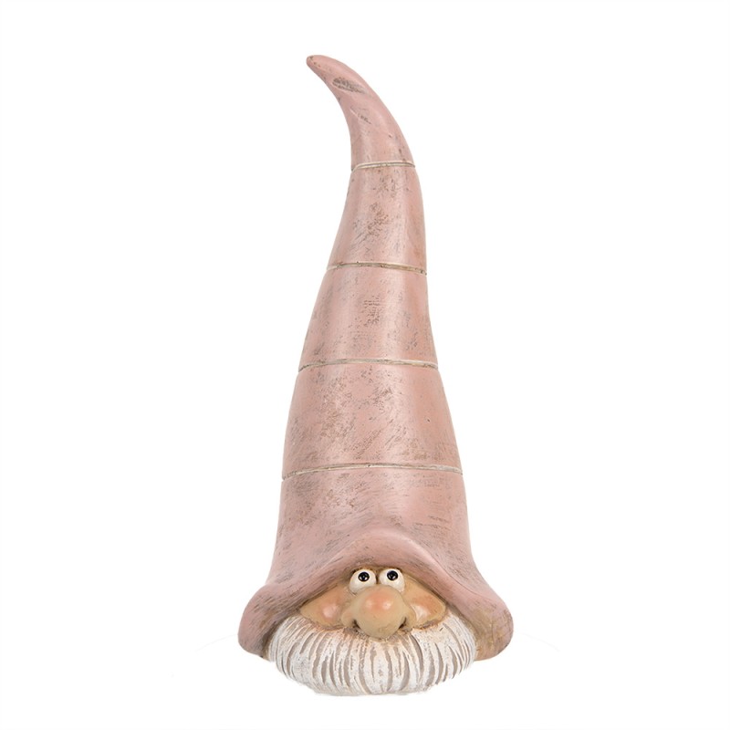 Clayre & Eef Dekorationsfigur Zwerg 6x6x13 cm Rosa Kunststoff