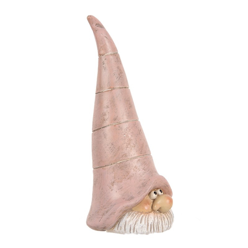 Clayre & Eef Dekorationsfigur Zwerg 6x6x13 cm Rosa Kunststoff
