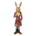 Clayre & Eef Figurine décorative Lapin 25 cm Marron Rouge Plastique