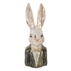 Clayre & Eef Decorative Figurine Rabbit 32 cm White Green Plastic