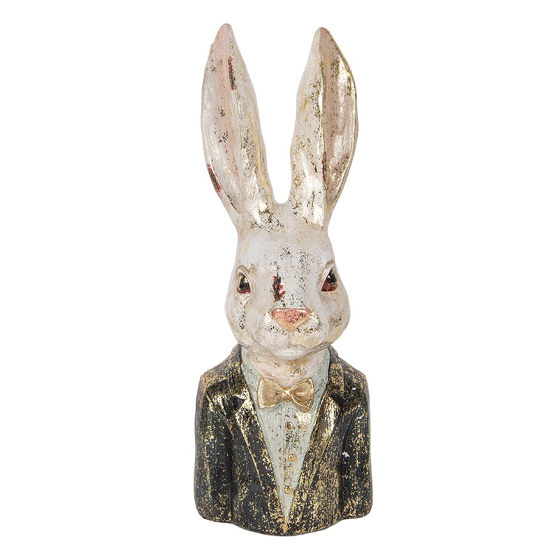 Clayre & Eef Decorative Figurine Rabbit 32 cm White Green Plastic
