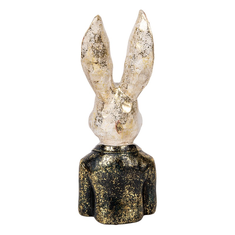 Clayre & Eef Decorative Figurine Rabbit 32 cm White Green Plastic