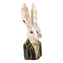 Clayre & Eef Decorative Figurine Rabbit 32 cm White Green Plastic