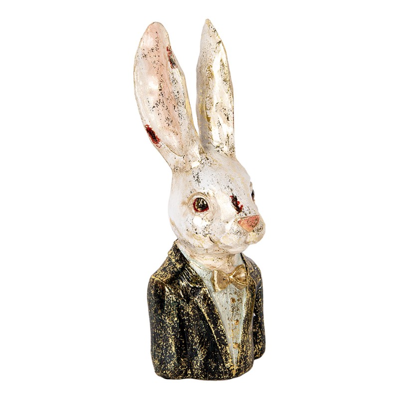 Clayre & Eef Decorative Figurine Rabbit 32 cm White Green Plastic