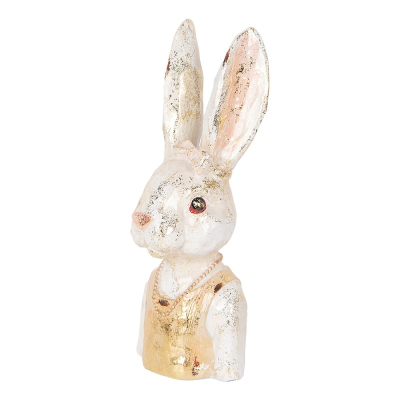 Clayre & Eef Decoratie Beeld Konijn 29 cm Wit Kunststof