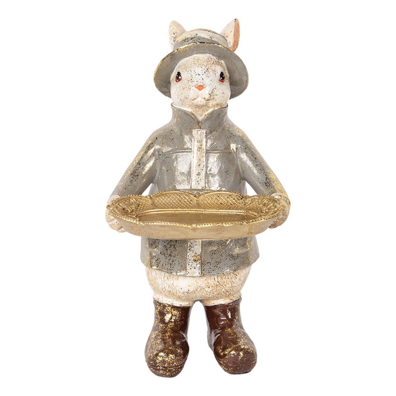 Clayre & Eef Statuetta decorativa Coniglio 29 cm Beige Plastica