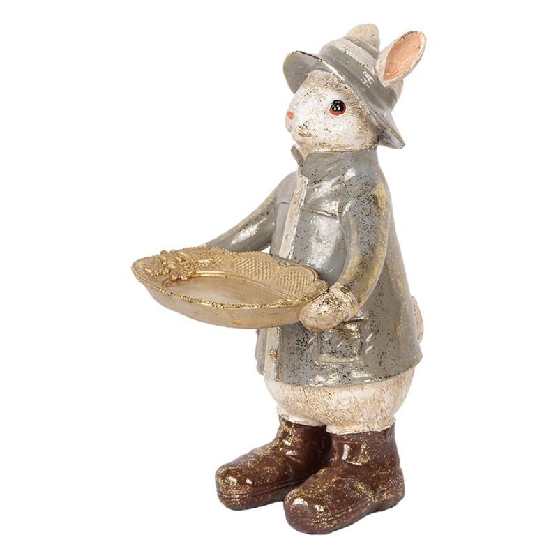 Clayre & Eef Statuetta decorativa Coniglio 29 cm Beige Plastica