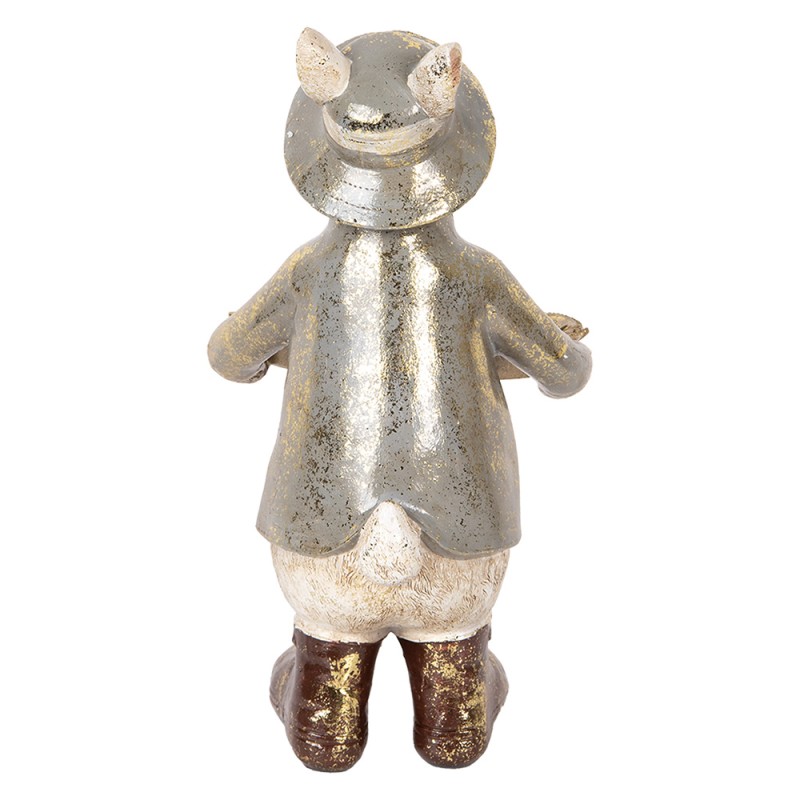 Clayre & Eef Statuetta decorativa Coniglio 29 cm Beige Plastica