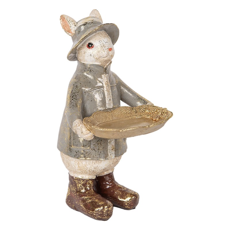 Clayre & Eef Statuetta decorativa Coniglio 29 cm Beige Plastica