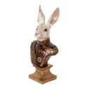Clayre & Eef Image de décoration Lapin 50 cm Blanc Rouge Plastique