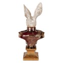 Clayre & Eef Image de décoration Lapin 50 cm Blanc Rouge Plastique