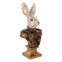 Clayre & Eef Image de décoration Lapin 50 cm Blanc Rouge Plastique