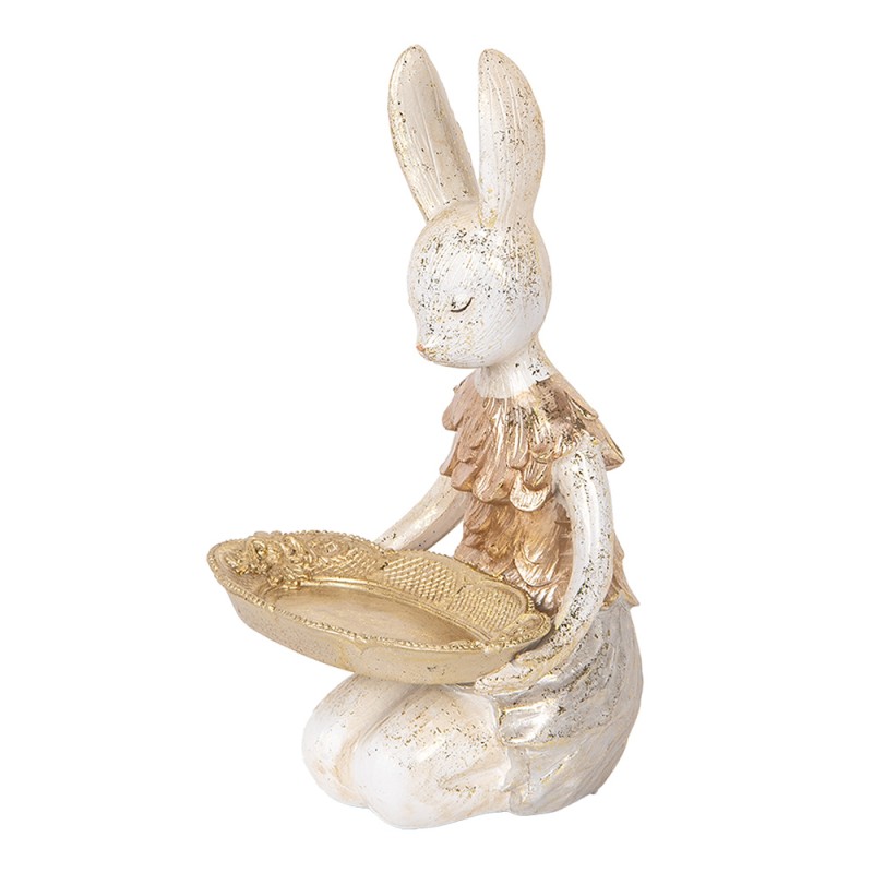 Clayre & Eef Decorative Figurine Rabbit 26 cm Beige Gold colored Plastic