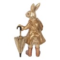 Clayre & Eef Statuetta decorativa Coniglio 20x12x33 cm Beige Color oro Plastica