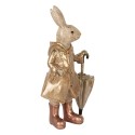 Clayre & Eef Statuetta decorativa Coniglio 20x12x33 cm Beige Color oro Plastica