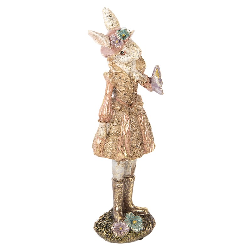 Clayre & Eef Decorative Figurine Rabbit 26 cm Beige Gold colored Plastic