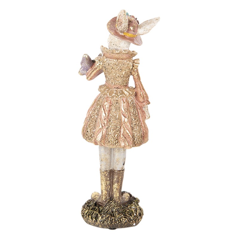 Clayre & Eef Decorative Figurine Rabbit 26 cm Beige Gold colored Plastic