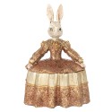 Clayre & Eef Jewellery Box Rabbit 18x12x25 cm Beige Gold colored Plastic