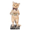 Clayre & Eef Decoratie Beeld Kat 27 cm Beige Goudkleurig Kunststof