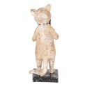 Clayre & Eef Decoratie Beeld Kat 27 cm Beige Goudkleurig Kunststof