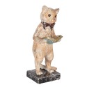 Clayre & Eef Decoratie Beeld Kat 27 cm Beige Goudkleurig Kunststof