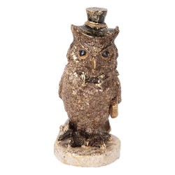 Clayre & Eef Statuetta decorativa Gufo 14 cm Marrone Plastica