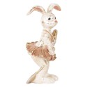 Clayre & Eef Figurine décorative Lapin 14 cm Beige Couleur or Plastique