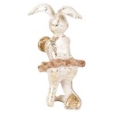 Clayre & Eef Figurine décorative Lapin 14 cm Beige Couleur or Plastique
