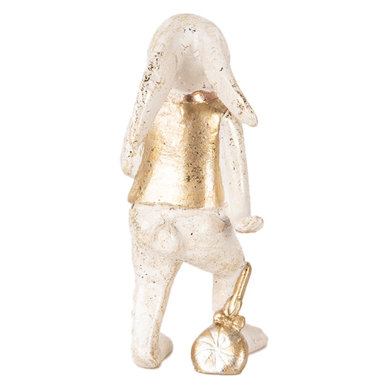Clayre & Eef Statuetta decorativa Coniglio 13 cm Beige Color oro Plastica Coure