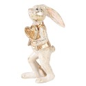 Clayre & Eef Statuetta decorativa Coniglio 13 cm Beige Color oro Plastica Coure