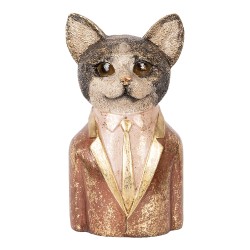 Clayre & Eef Dekorationsfigur Katze 23 cm Braun Kunststoff