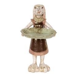 Clayre & Eef Decorative Figurine Rabbit 29 cm White Gold colored Plastic