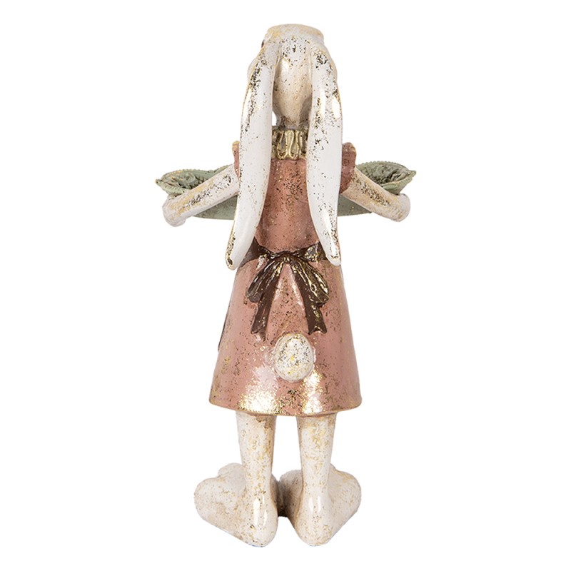 Clayre & Eef Decorative Figurine Rabbit 29 cm White Gold colored Plastic
