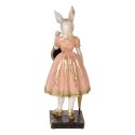 Clayre & Eef Decoratie Beeld Konijn 34 cm Wit Roze Kunststof