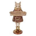 Clayre & Eef Decorative Figurine Cat 27 cm Beige Gold colored Plastic