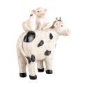 Clayre & Eef Statuetta decorativa Mucca 12x5x13 cm Bianco Plastica