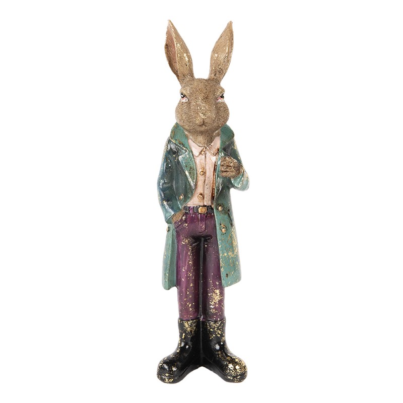 Clayre & Eef Figurine décorative Lapin 24 cm Marron Plastique