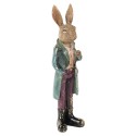 Clayre & Eef Figurine décorative Lapin 24 cm Marron Plastique