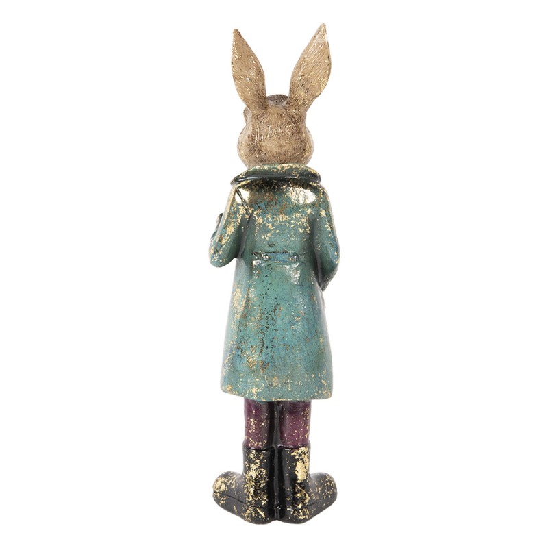 Clayre & Eef Figurine décorative Lapin 24 cm Marron Plastique
