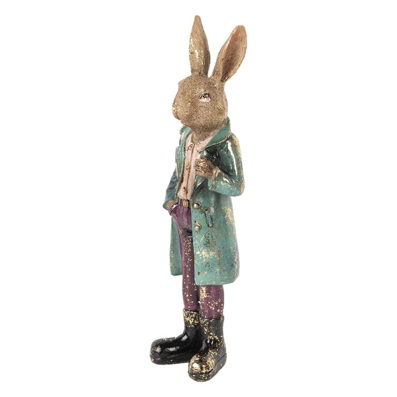 Clayre & Eef Figurine décorative Lapin 24 cm Marron Plastique