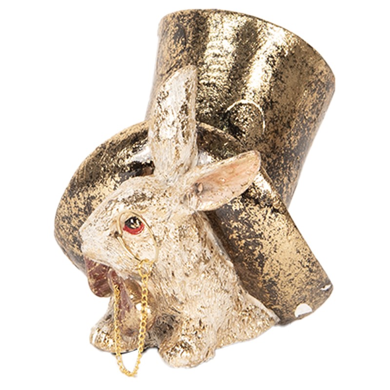 Clayre & Eef Tirelire Lapin 14x10x11 cm Beige Plastique