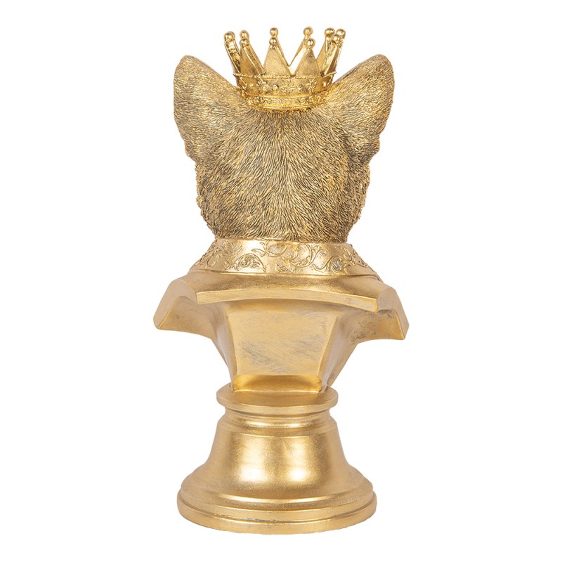 Clayre & Eef Decoratie Beeld Kat 37 cm Goudkleurig Kunststof