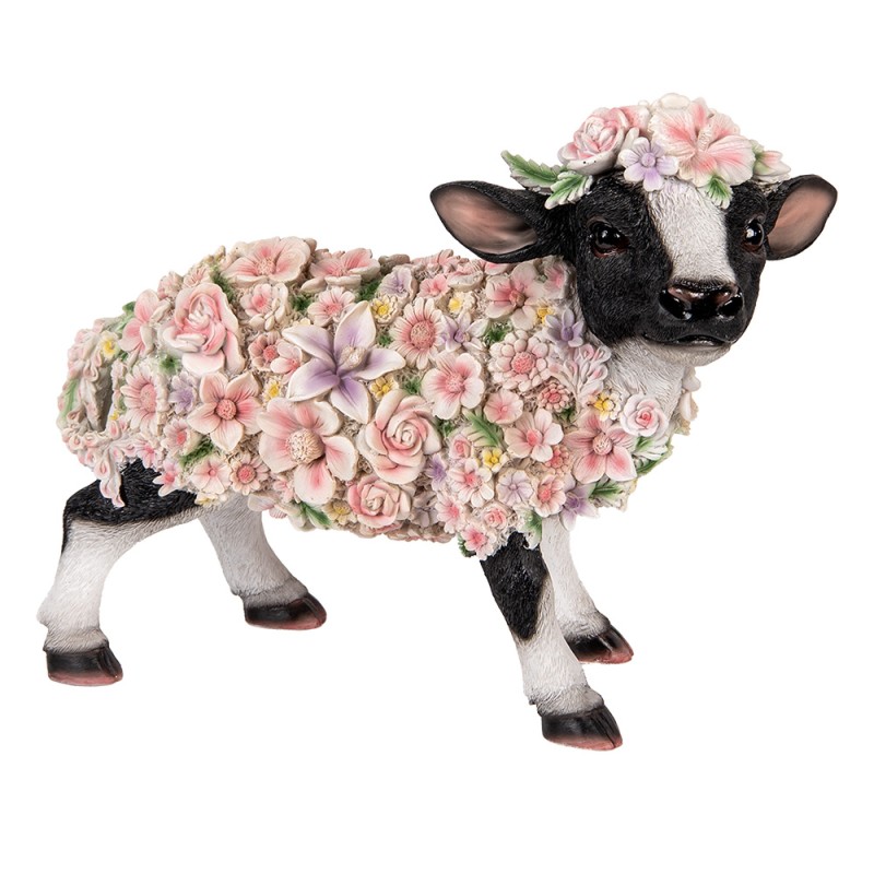 Clayre & Eef Decoratie Beeld Koe 41x19x33 cm Zwart Kunststof